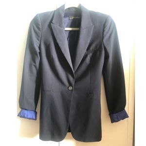 SOLD -Zara Navy single button blazer w star detail